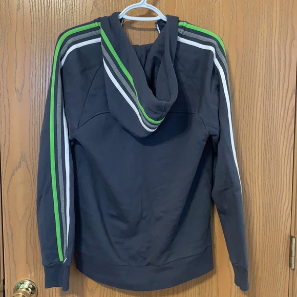 Adidas grey hoodie with multicolor strips - Picture 3 of 7